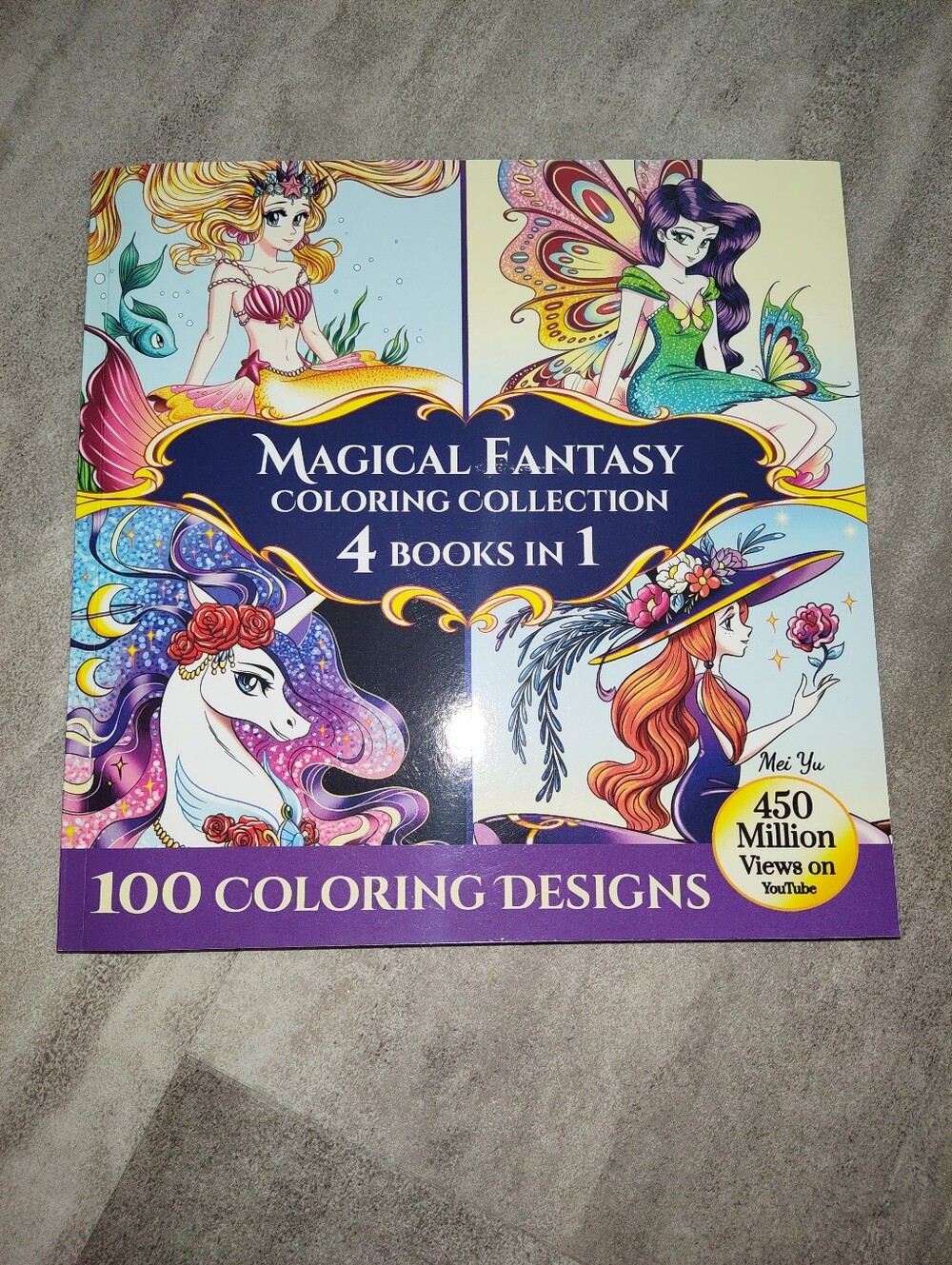 Magical Fantasy Coloring Collection 4 Books in 1 Mei Yu 100 Designs Fairies Unic